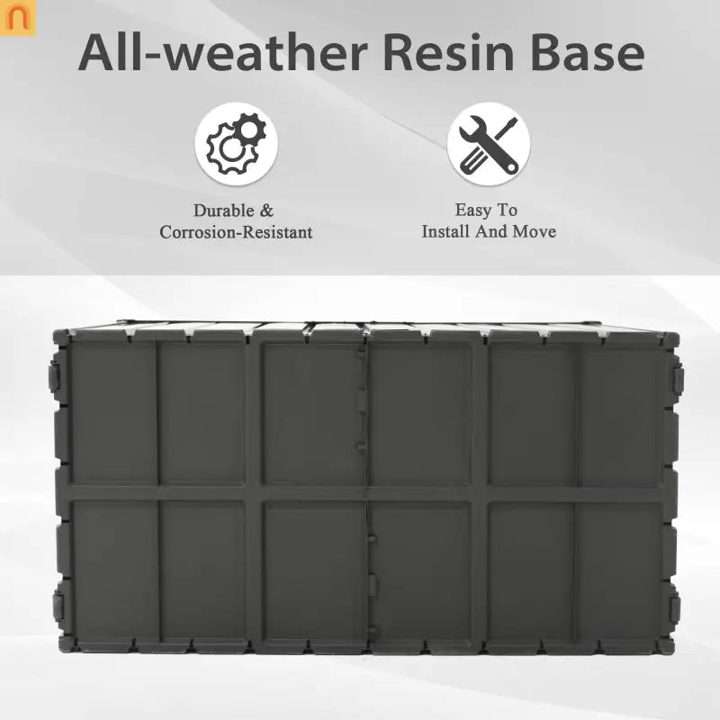 Outdoor Storage Deck Box Steel Dark Gray Lockable 100 Gallon