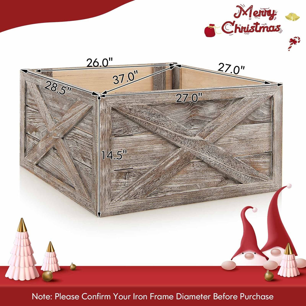 28.5 Inch Wooden Tree Collar Box for Indoor/Outdoor Use