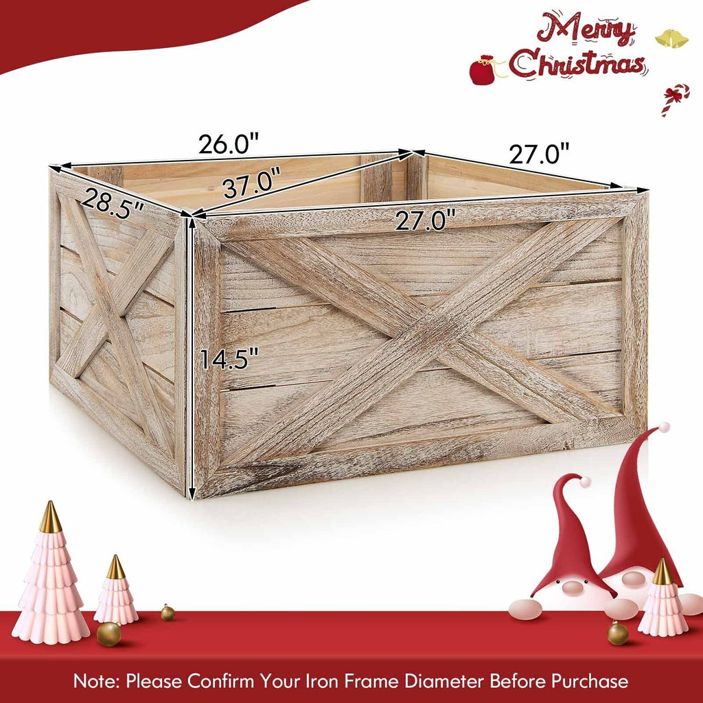 28.5 Inch Wooden Tree Collar Box for Indoor/Outdoor Use