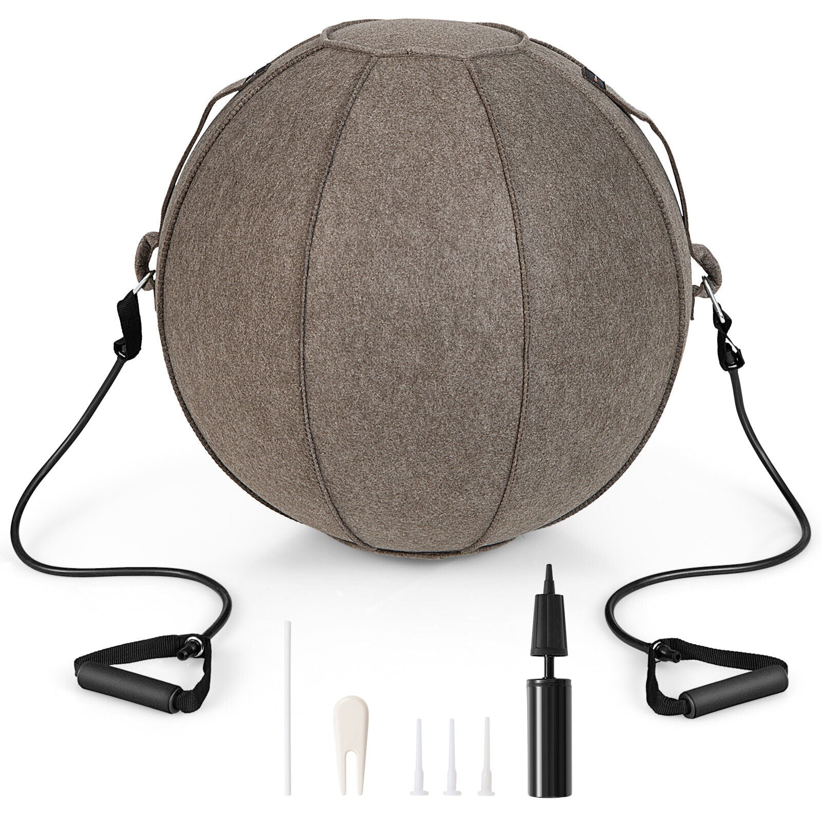 Yoga Sitting Ball with Felt Cover and Air Pump