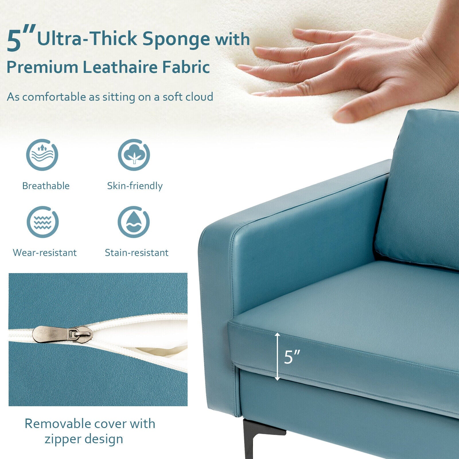Modern Accent Armchair with Side Storage Pocket