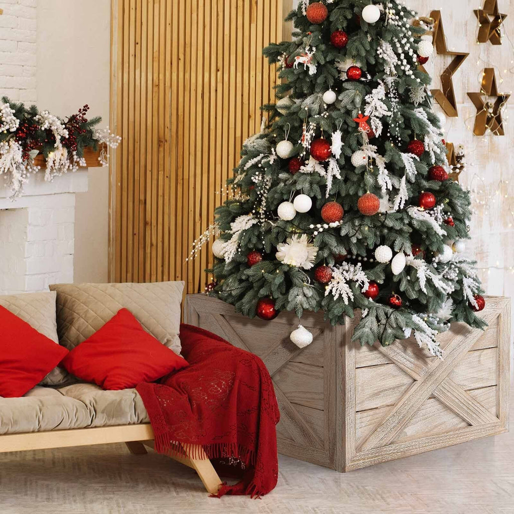 28.5 Inch Wooden Tree Collar Box for Indoor/Outdoor Use