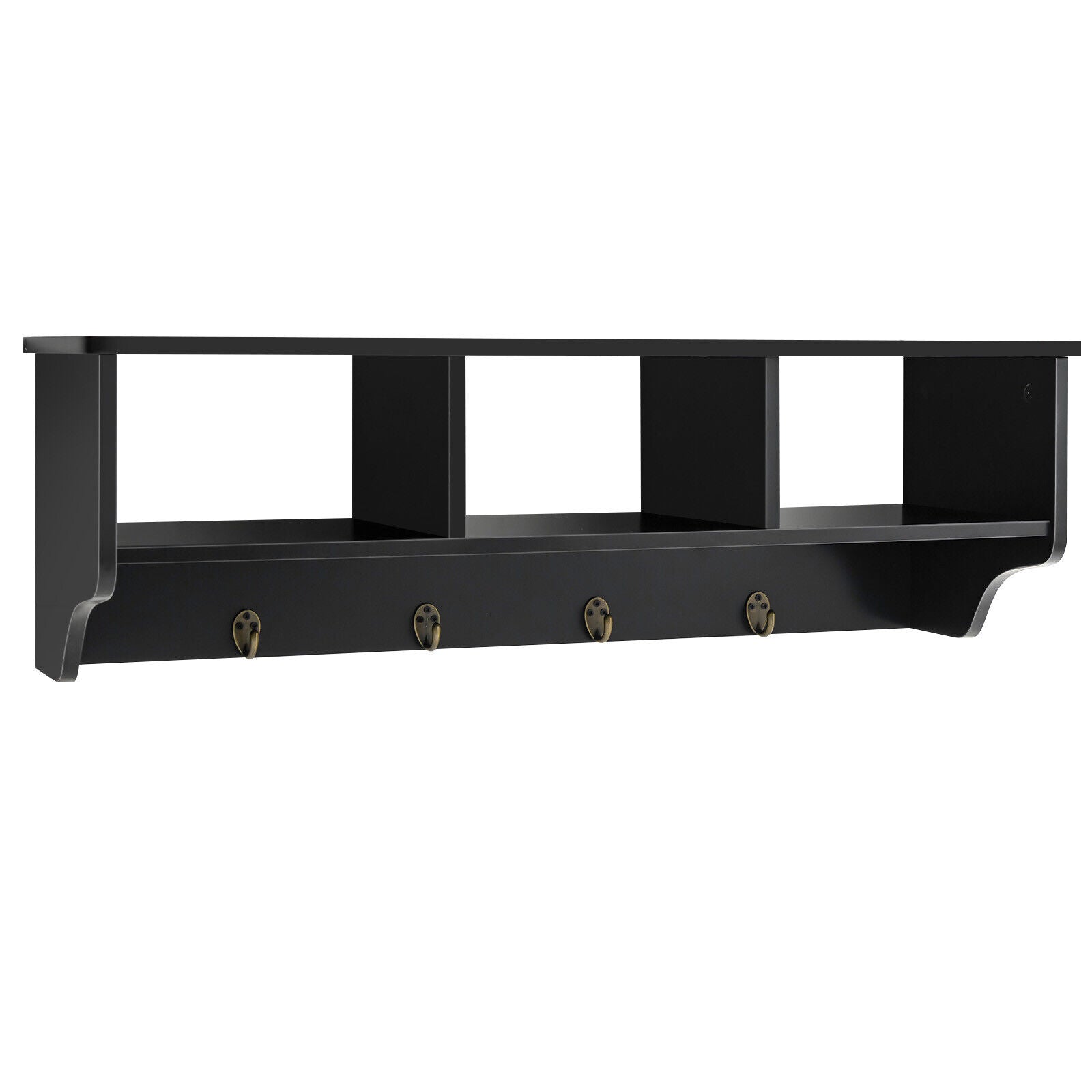 Wall Mount Cubby Organizer Hooks Entryway Storage Shelf