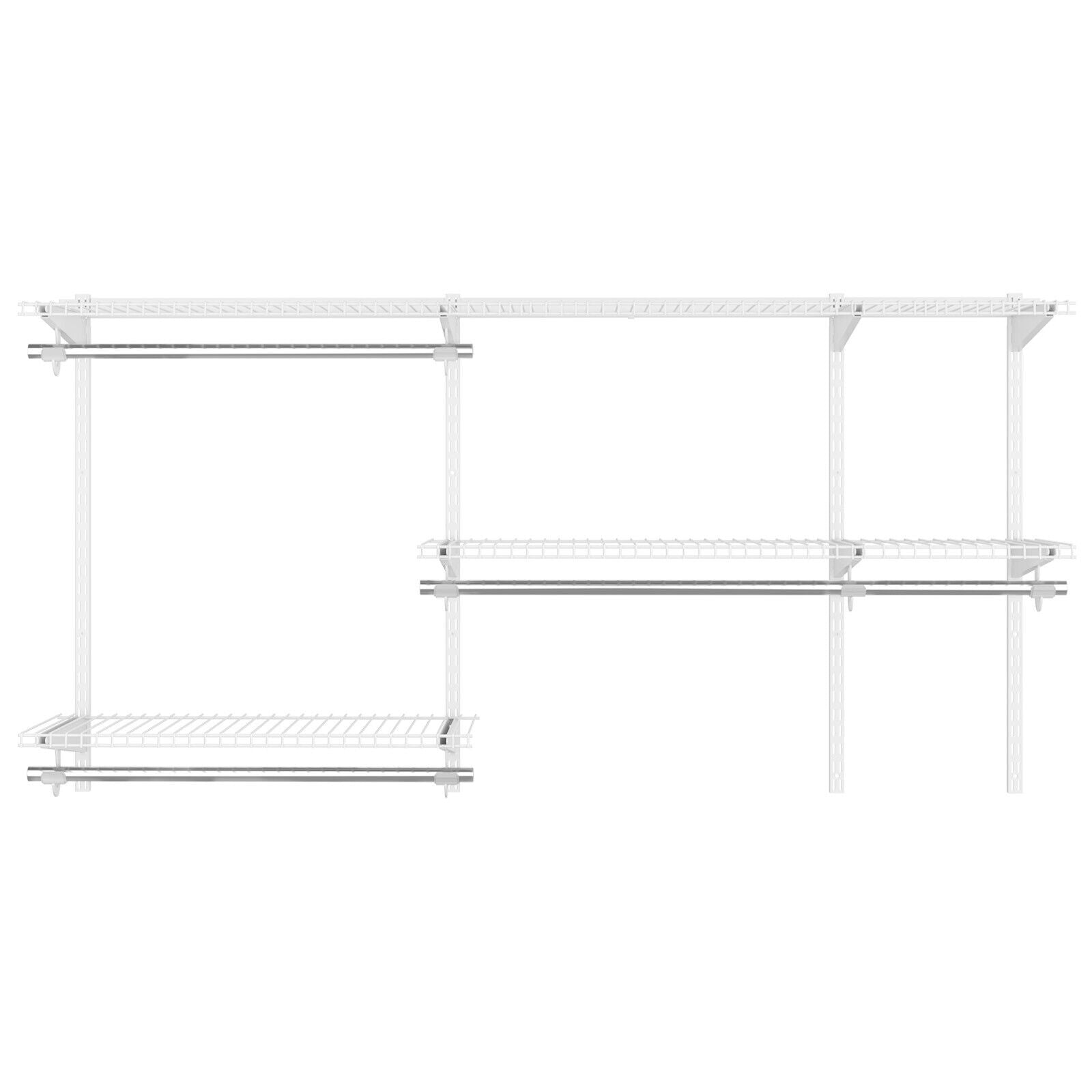 Custom Closet Organizer Kit 3 to 5 Feet Wall-Mounted Closet System with Hang Rod