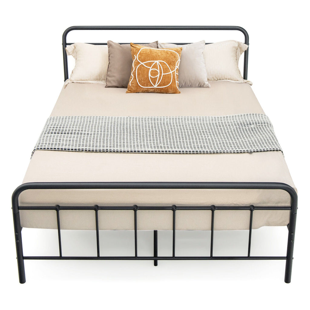 Heavy Duty Metal Platform Bed Frame with Headboard