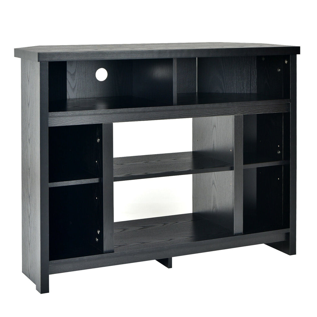 Modern Corner TV Stand with Adjustable Shelves for TVs up to 48 Inch