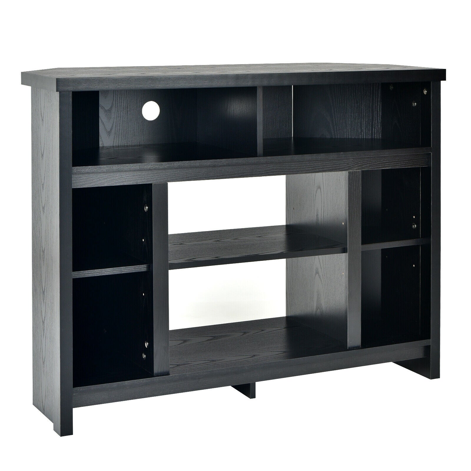Modern Corner TV Stand with Adjustable Shelves for TVs up to 48 Inch