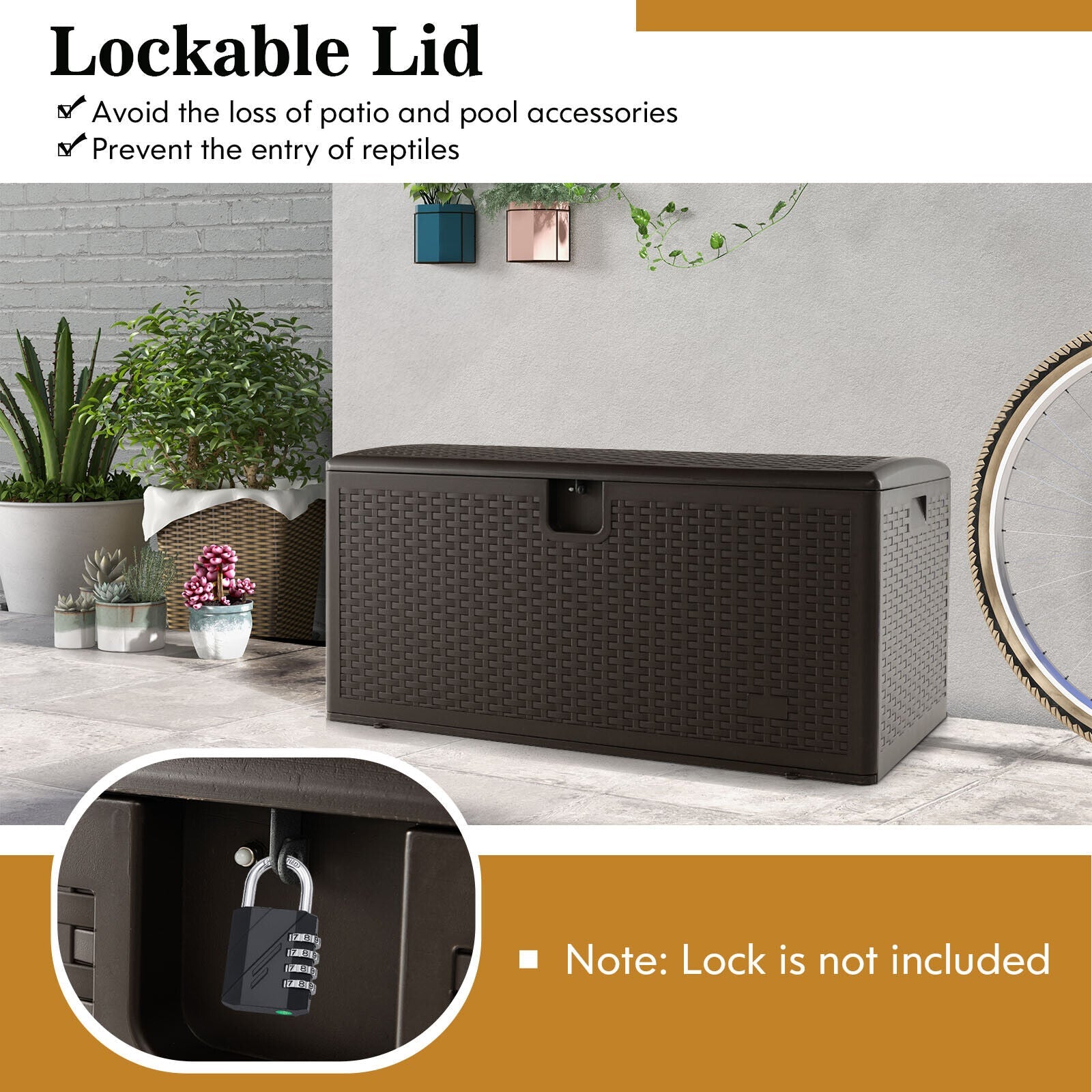31/73/100 Gallon All Weather Storage Container with Lockable Lid