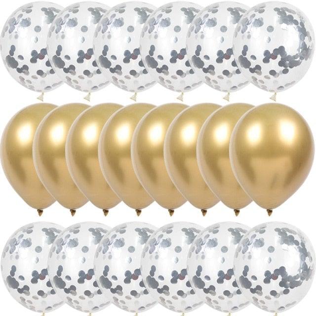 10/20 Star Metallic Confetti Latex Transparent 12inch Balloons For Baby Shower Birthday Party Wedding Decoration