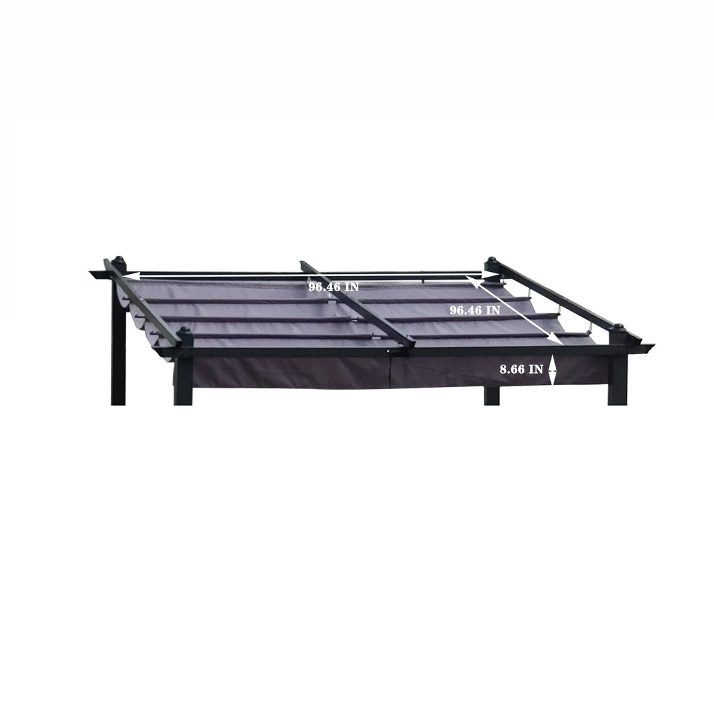Pergola Replacement Canopy Gray Polyester UV Water-Resistant 10x10 Ft