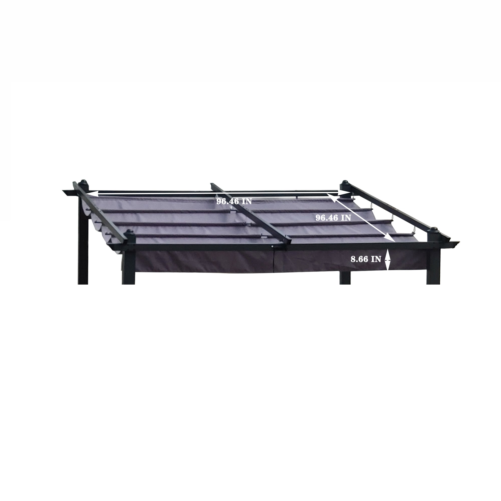 Pergola Replacement Canopy Gray Polyester UV Water-Resistant 10x10 Ft