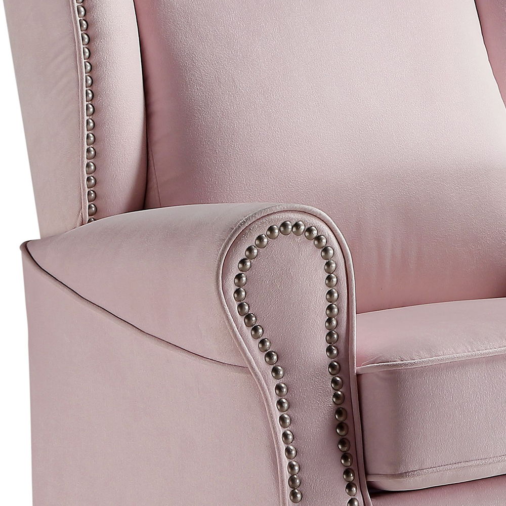 Tamaki - Swivel Chair With Glider - Pink Fabric
