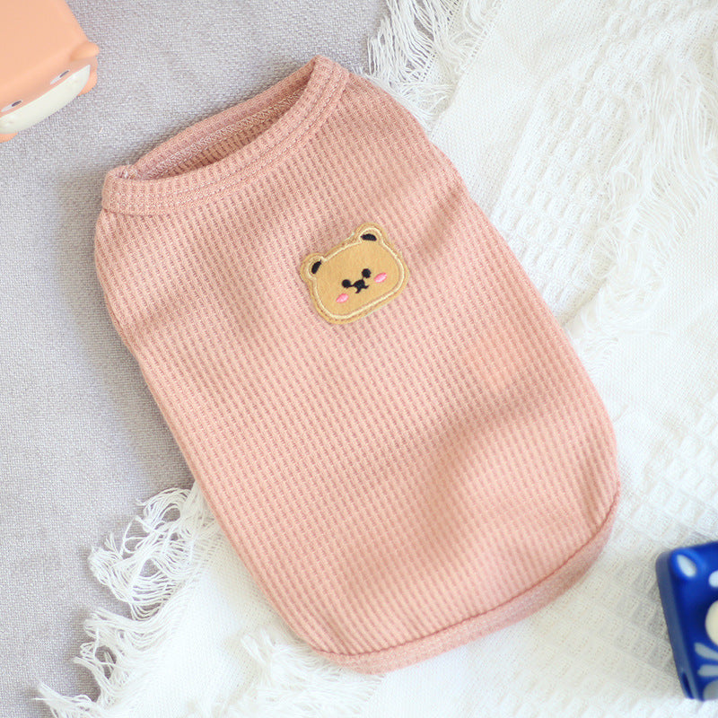 Thin Sleeveless Vest Small Dog Teddy Pomeranian Bears Pet Cat Dog Clothes