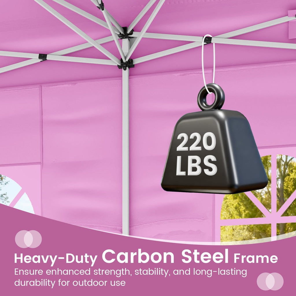 10 X 20 Feet Pop up Canopy Tent Instant Setup with 6 Sidewalls