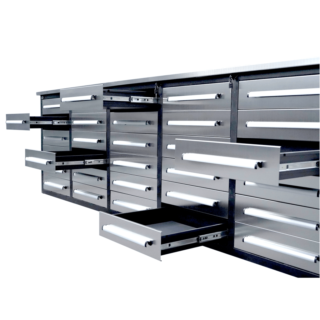 10ft Workbench Storage Cabinet with 30 Drawers