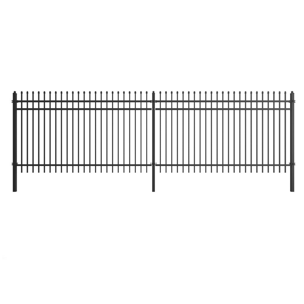 10x7 ft Steel Fence with 3 Rails, 30 Panels