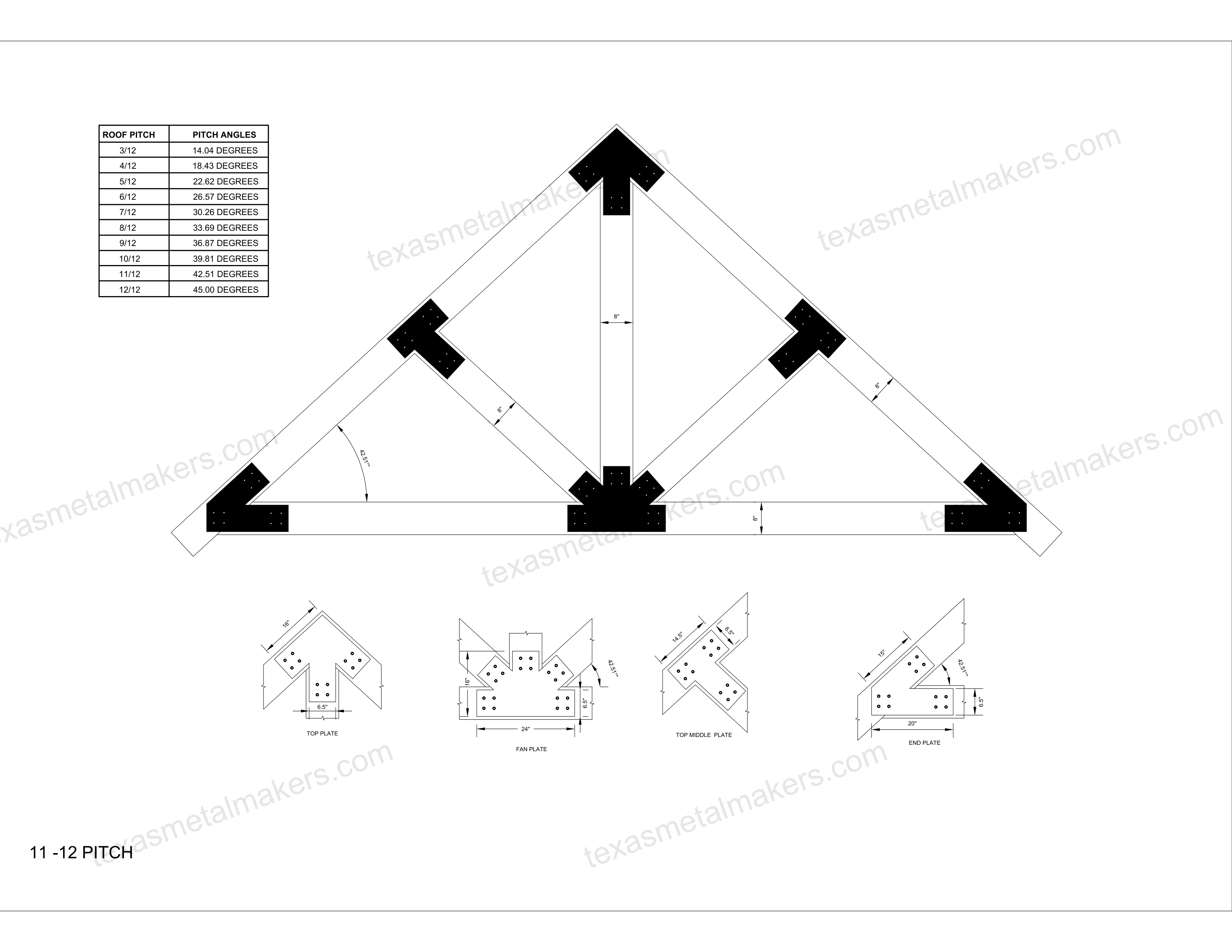 Structural Design Timber Truss Brackets for 8x8 Posts, 8" Timber Truss Bracket