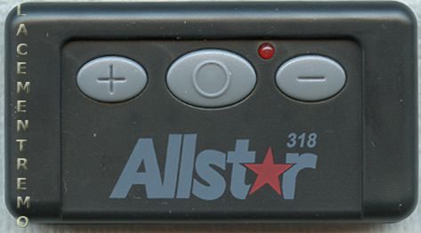 Substitute for Allstar 110995 Quickcode 3 button 318mhz Garage Door Opener Remote Control [RR850LM]
