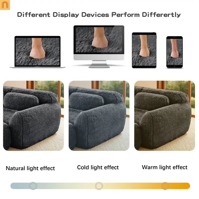 Sectional Sofa Modular Plush Dark Gray 3 Seat Non-Slip 114 In