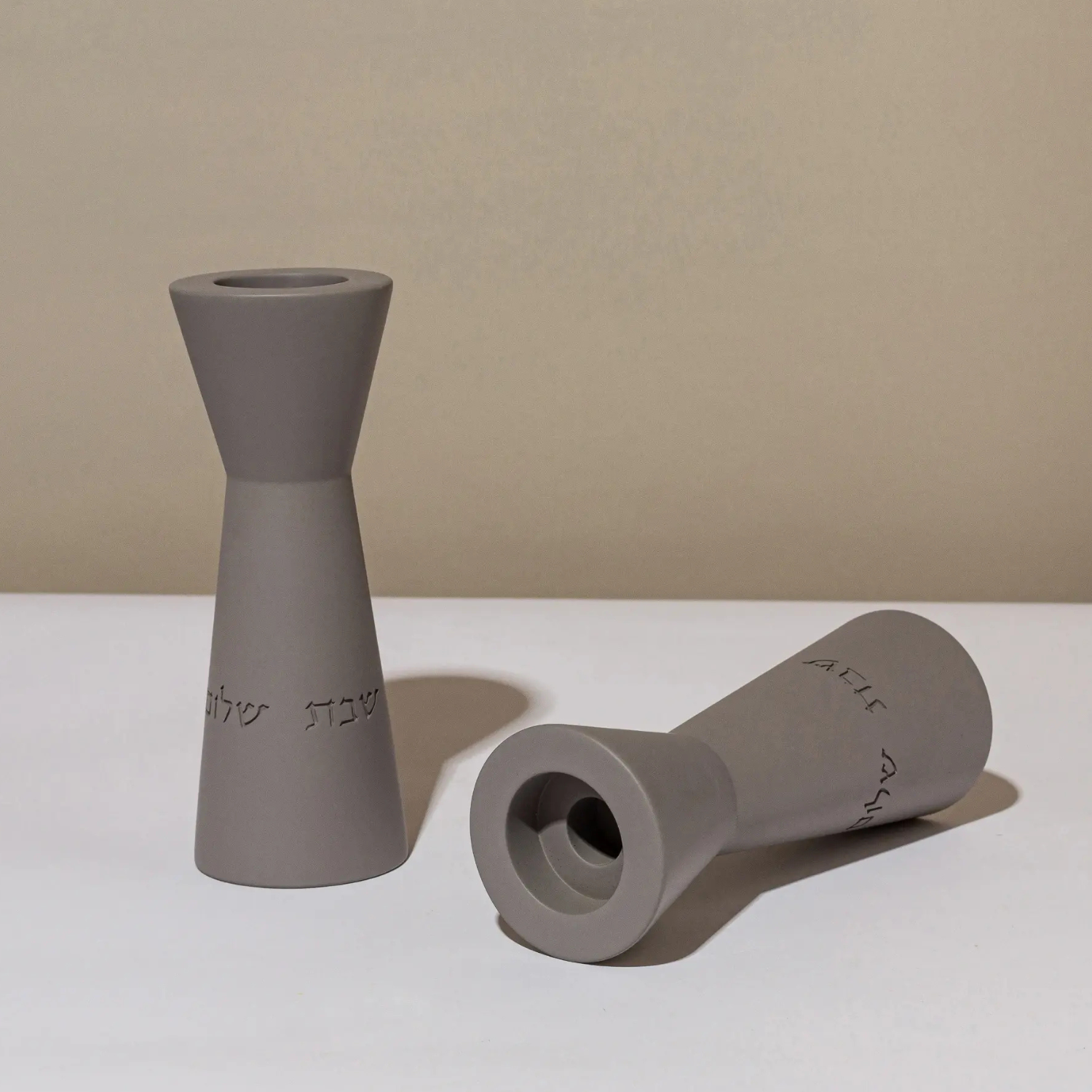 Modern Concrete Sabbath Candle Holders – Aura Series