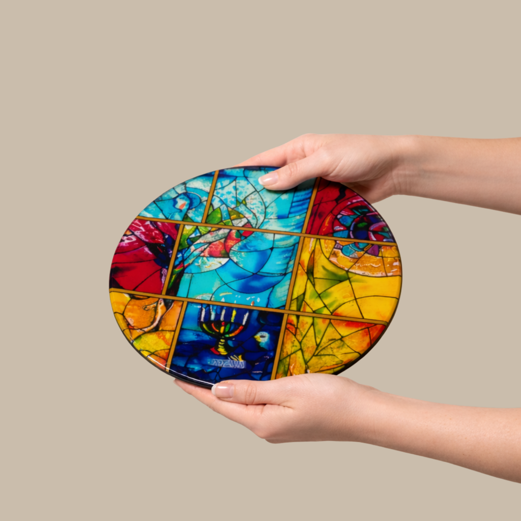 Handcrafted Glass Trivet – Chagall Inspired Design, Heat Resistant- Chagall Series