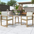 Outdoor Dining Chair Acacia Wood Set of 2