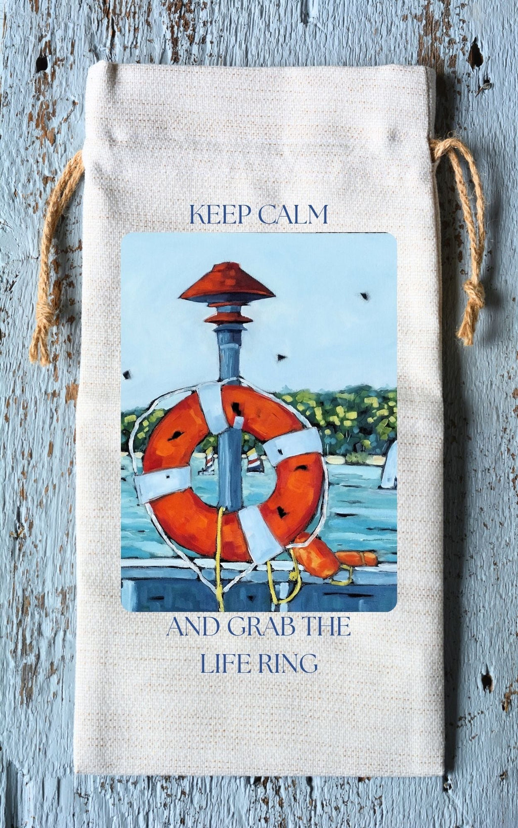 Wine Tote: Keep Calm and Grab the Life Ring