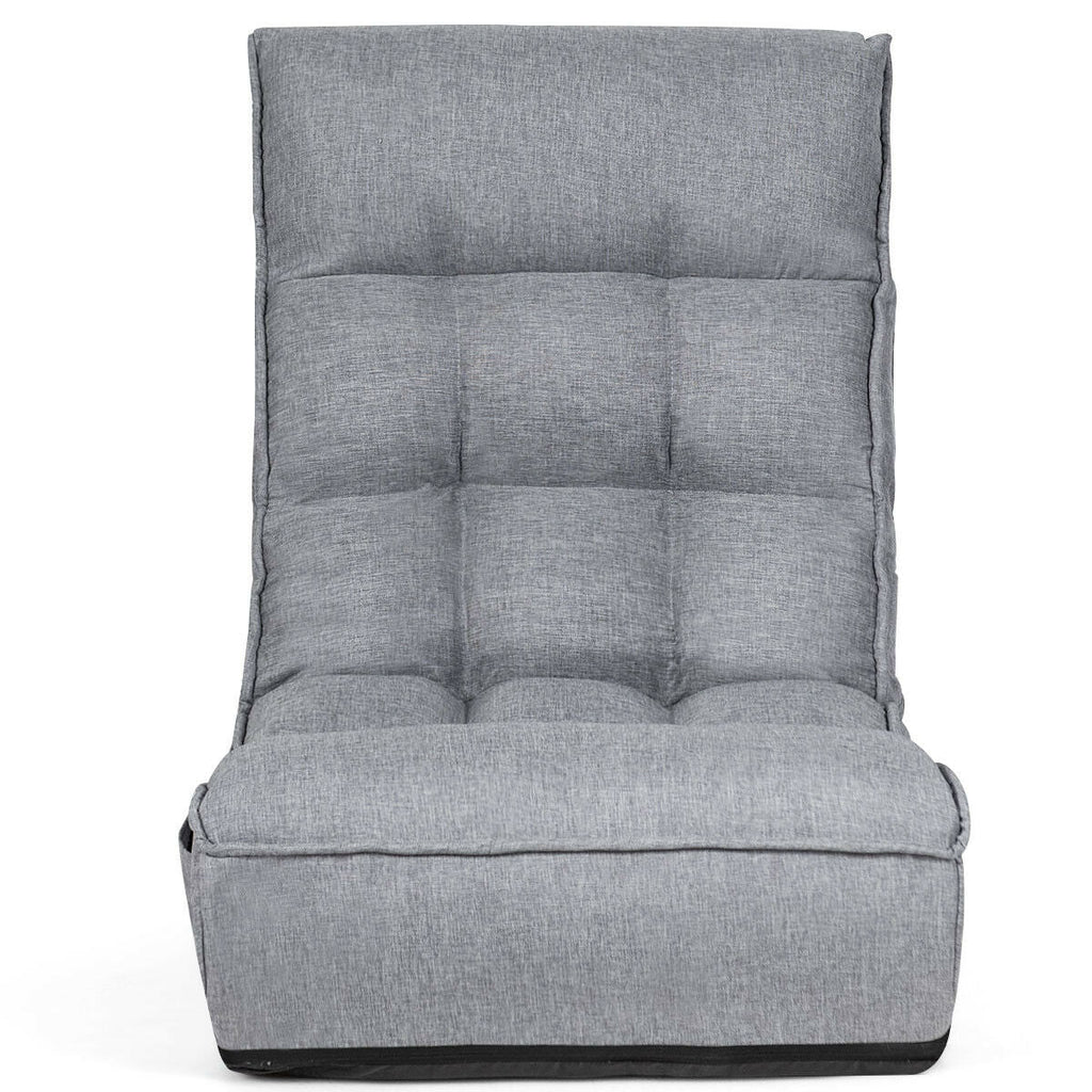 4-Position Adjustable Floor Chair Folding Lazy Sofa