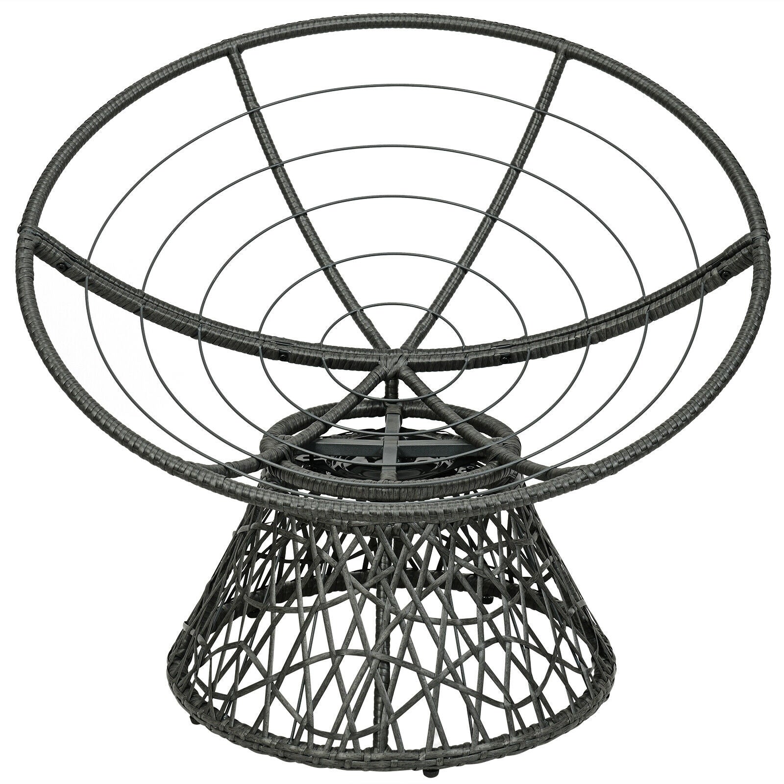 Rattan Papasan Chair Ergonomic 360-degree Swivel Soft Cushion Garden