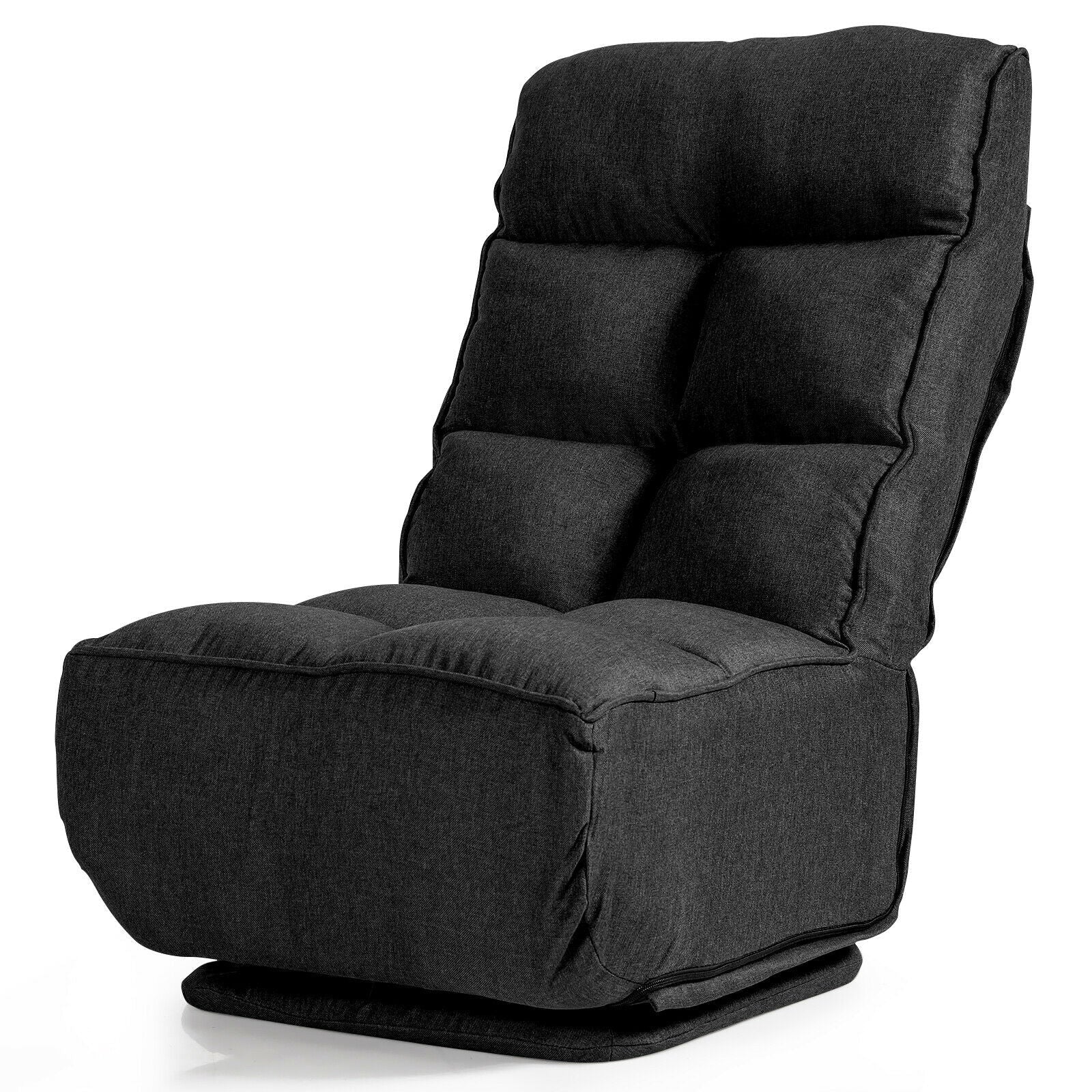 360-Degree Swivel Folding Floor Chair with 6 Adjustable Positions