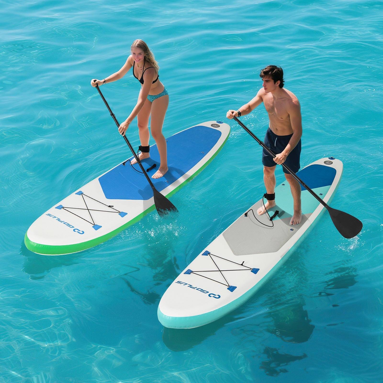 11 Feet Premium SUP Inflatable Stand Up Paddle Board with Accessories and Repair Kit-L