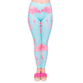 Flamingo blue European and American printed pants