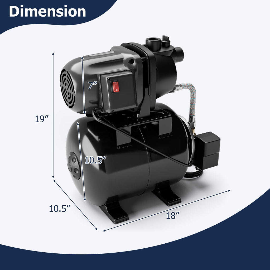 1200 W Garden Water Pump Shallow Well Pressurized Irrigation