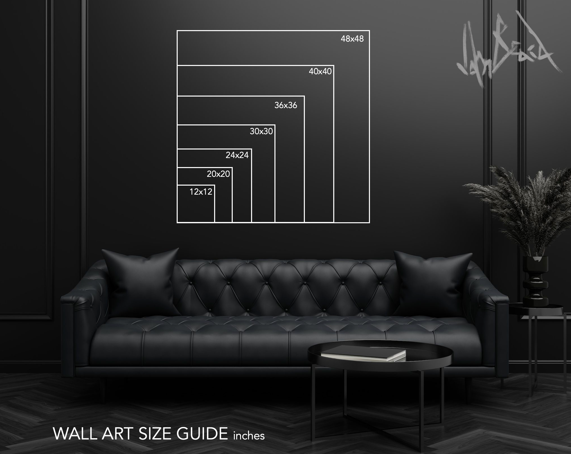 Hematite 36x36 Artist Enhanced Canvas Print