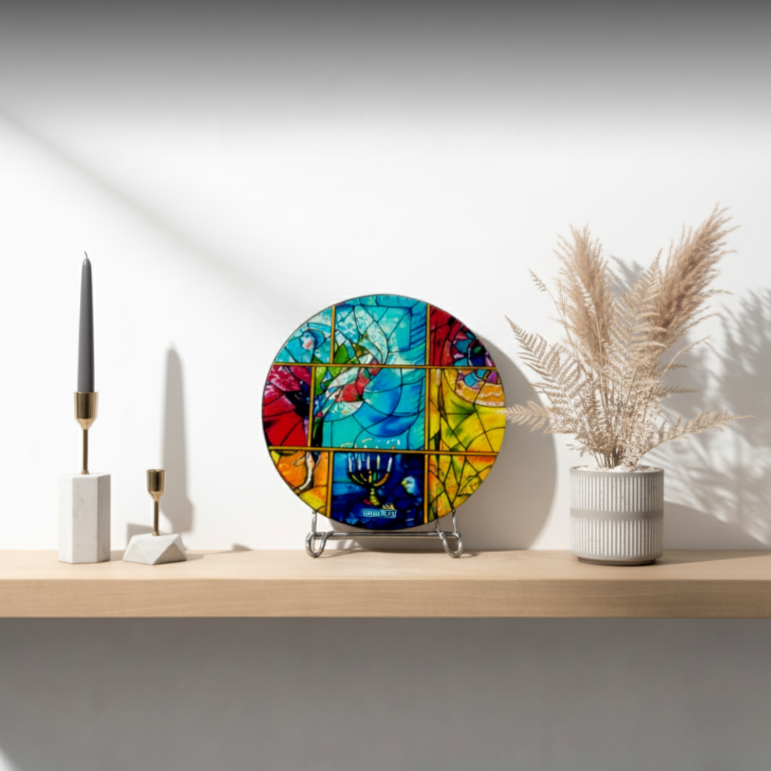 Handcrafted Glass Trivet – Chagall Inspired Design, Heat Resistant- Chagall Series
