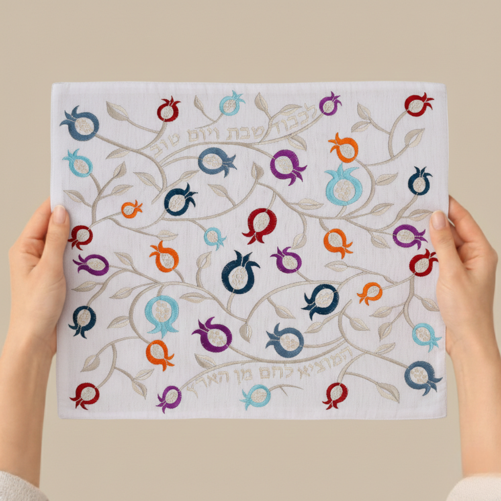 100% Organic Bamboo Challah Cover – Pomegranate Chic Series
