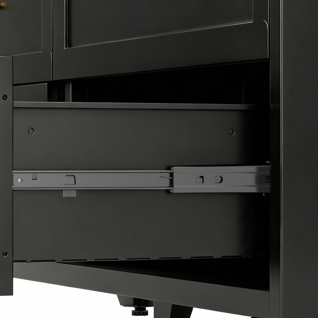 Dresser 6-Drawer Black Steel Smooth-Glide Powder Coat 47.3x15.8x30 In