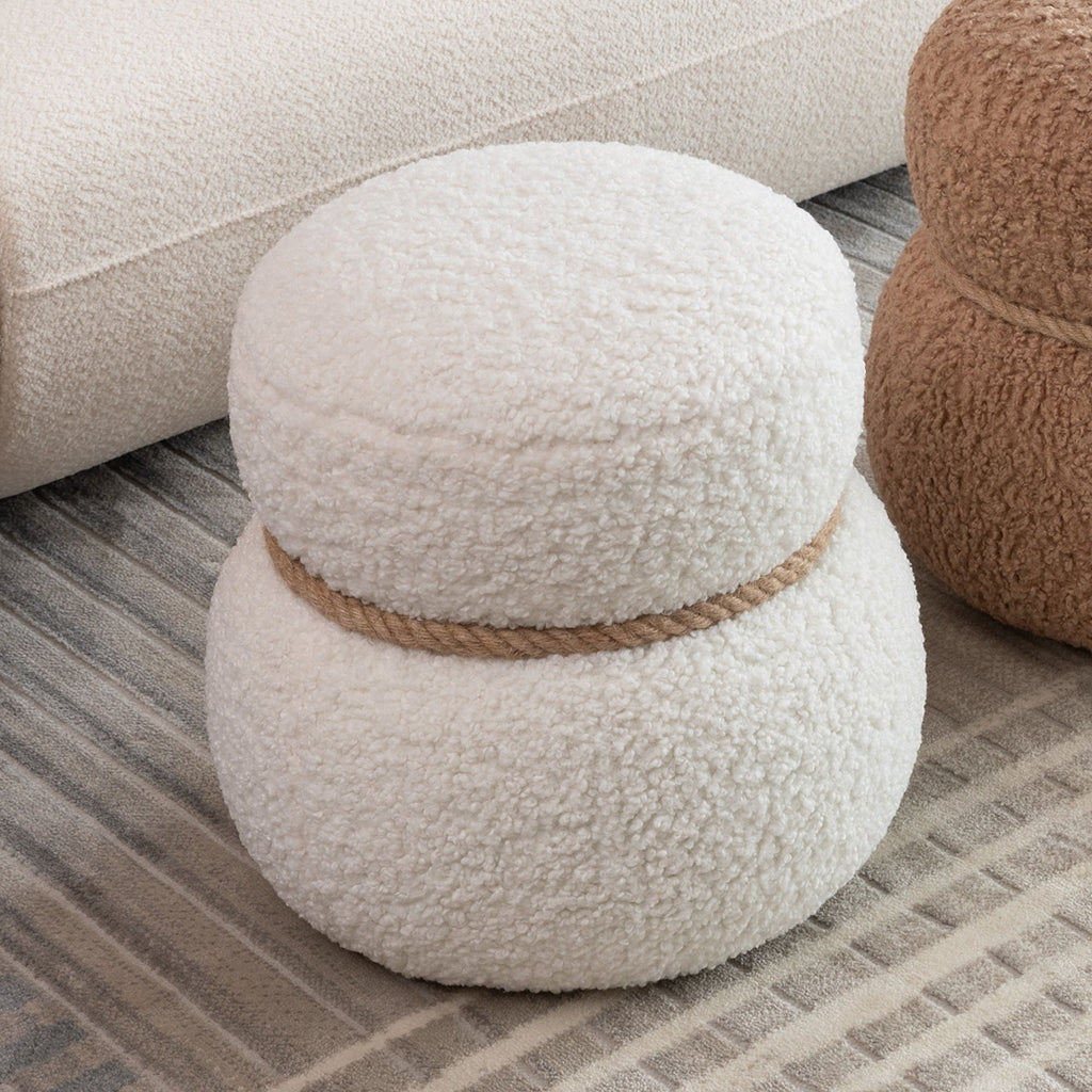 Snowman Stool With Cushion And Solid Wood Frame