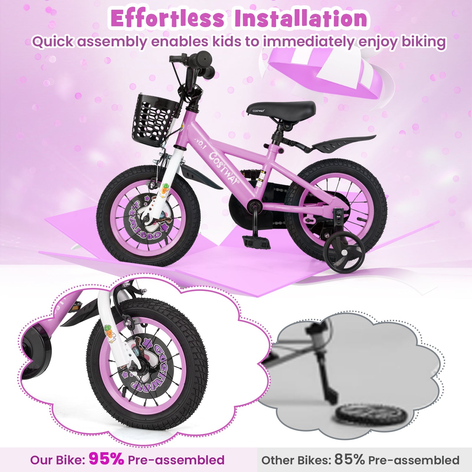 14 Inch Kids Bike for 3-5 Years Old Sport Bicycle with Adjustable Handlebar and Saddle-14 inches