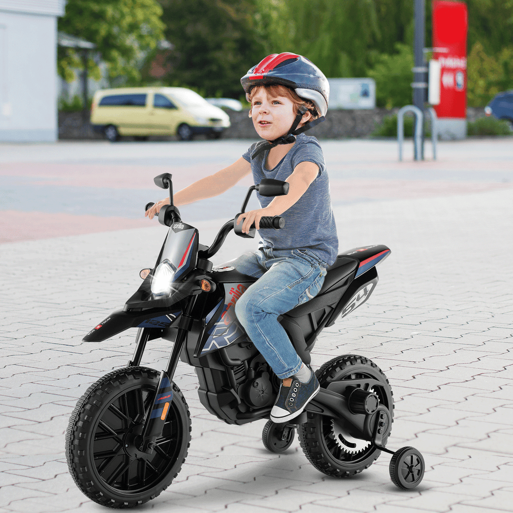 Aprilia Licensed Kids Ride On Motorcycle with 2 Training Wheels