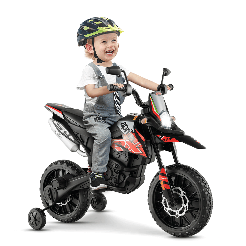 Aprilia Licensed Kids Ride On Motorcycle with 2 Training Wheels