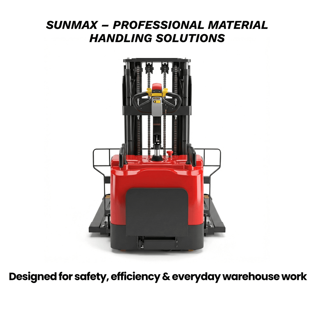 PS3300FEAS-3M Full-Electric Straddle Pallet Stacker – 3,300 lb Capacity, 118" Lift, Adjustable Legs
