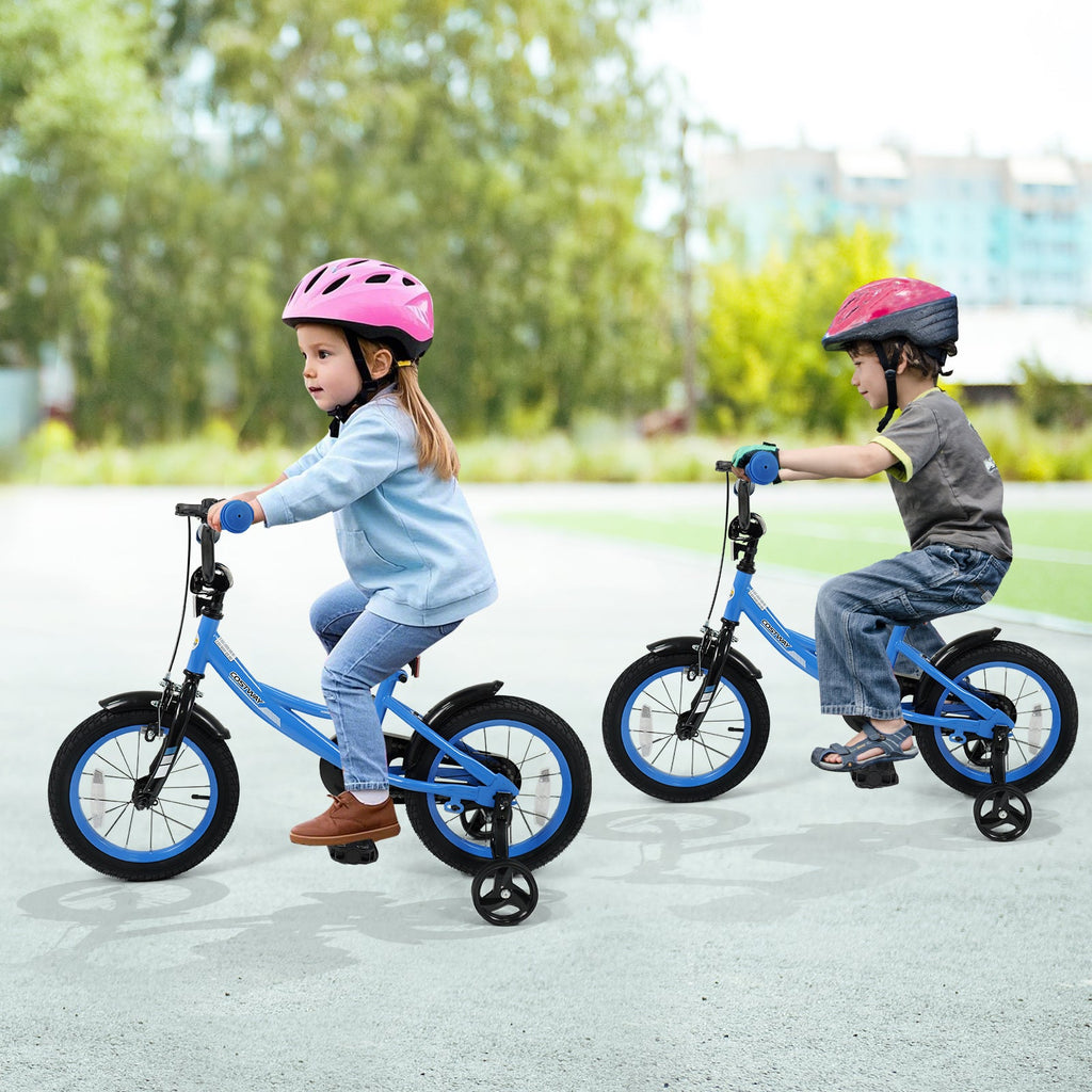 12/14/16/18 Inches Kids Bike with Removable Training Wheels and Adjustable Seatfor 3-8 Years Old Navy