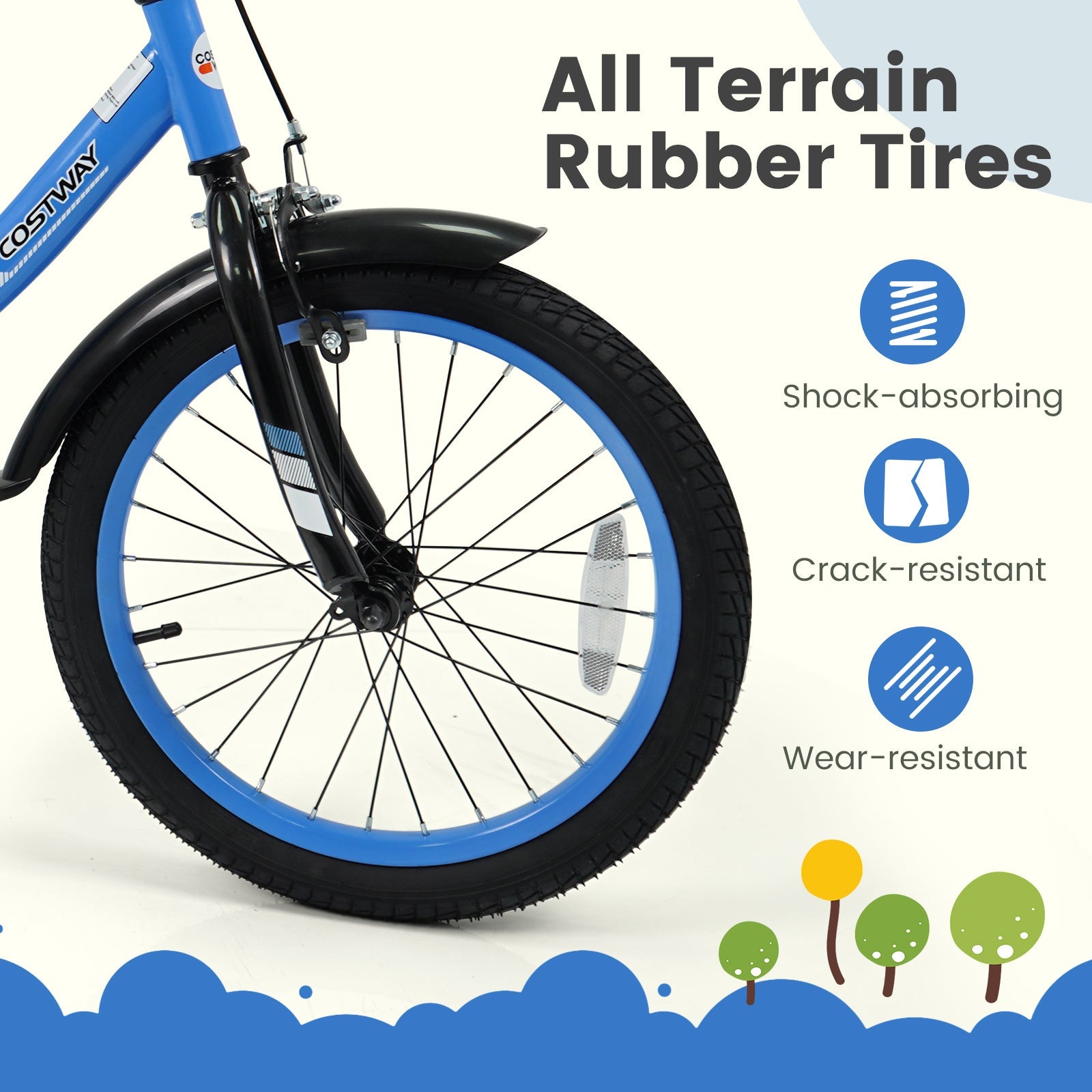 12/14/16/18 Inches Kids Bike with Removable Training Wheels and Adjustable Seatfor 3-8 Years Old Navy