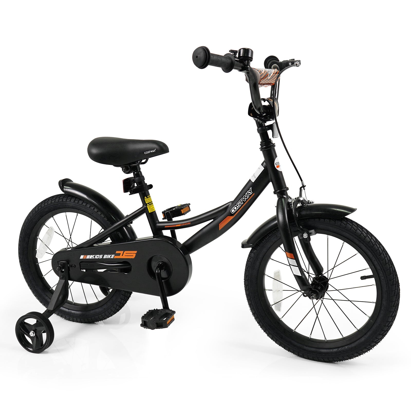 12/14/16/18 Inches Kids Bike with Removable Training Wheels and Adjustable Seatfor 3-8 Years Old Black