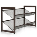 2/3/4 Tiers Flat and Slant Metal Shoe Rack for Entryway Hallway-2-Tier