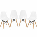 4 PCS Children Chair Set Medieval Style Dining Chairs with Wood Legs