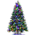 Pre-Lit Snowy Christmas Hinged Tree with Multi-Color Lights