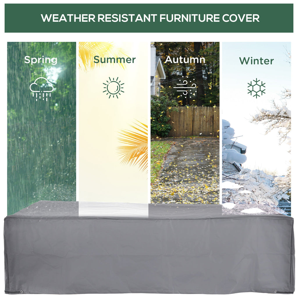 Outdoor Sectional Cover Oxford Fabric Gray Waterproof 97 x 65 x 26 In