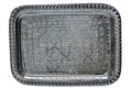 13.3 Inch Rectangular Moroccan Handmade Serving Tea Tray Silver Plated Brass Handcrafted Plate in Fez Morocco